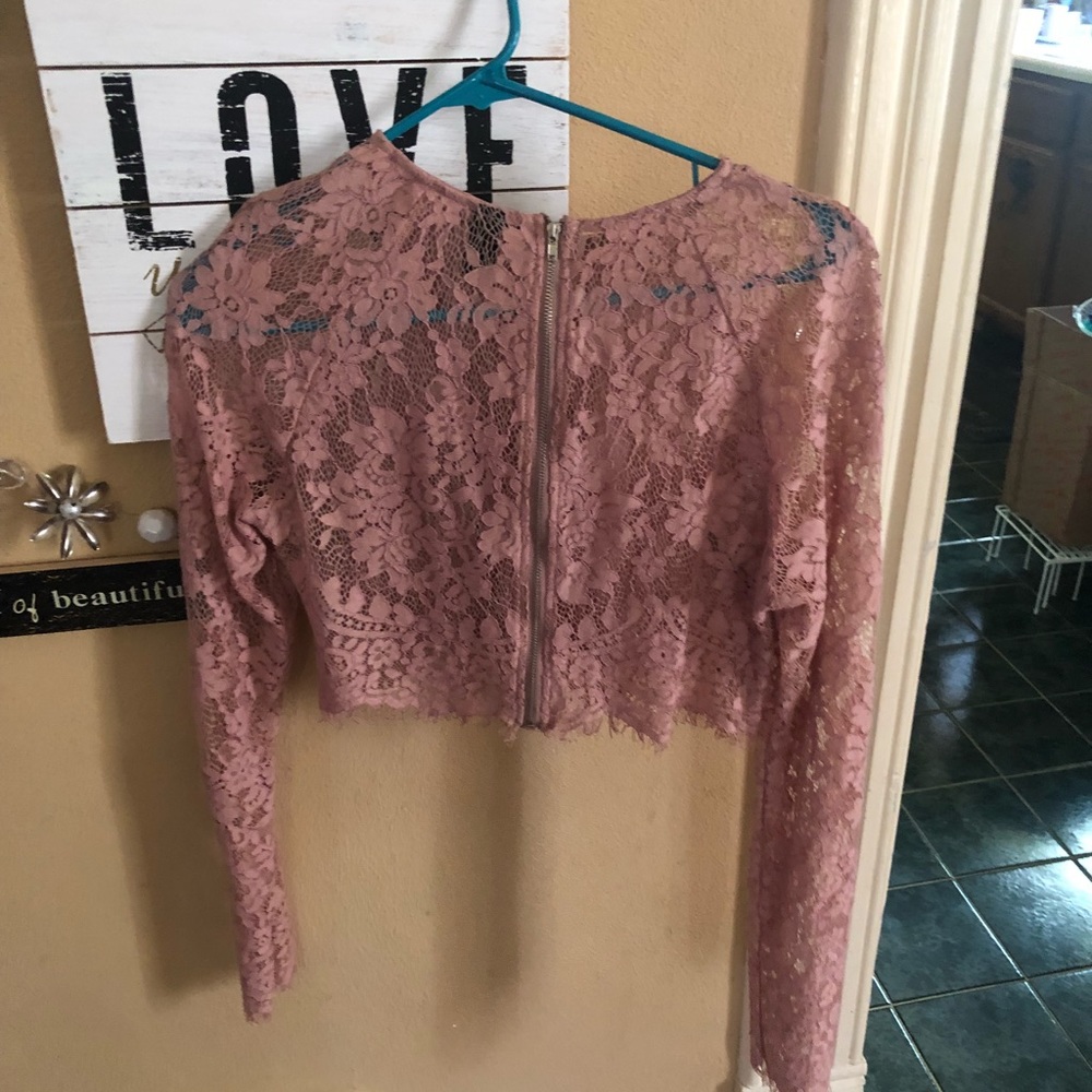 Pink crop long sleeve